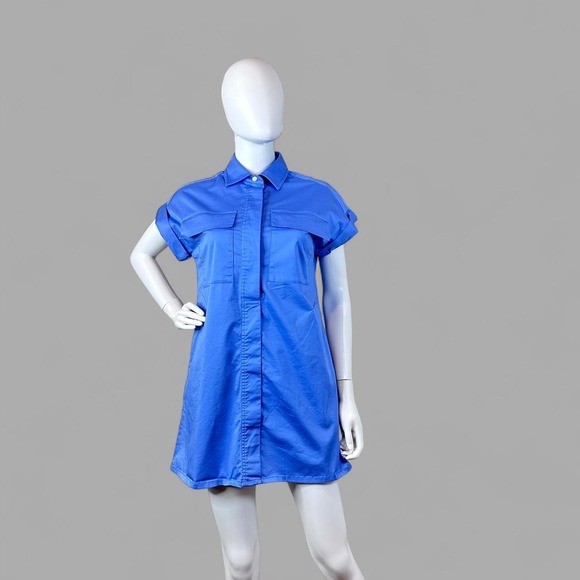 Banana Republic Dresses & Skirts - Banana‎ Republic Blue Shirt Dress Petite XS Utility Mini Cotton Stretch